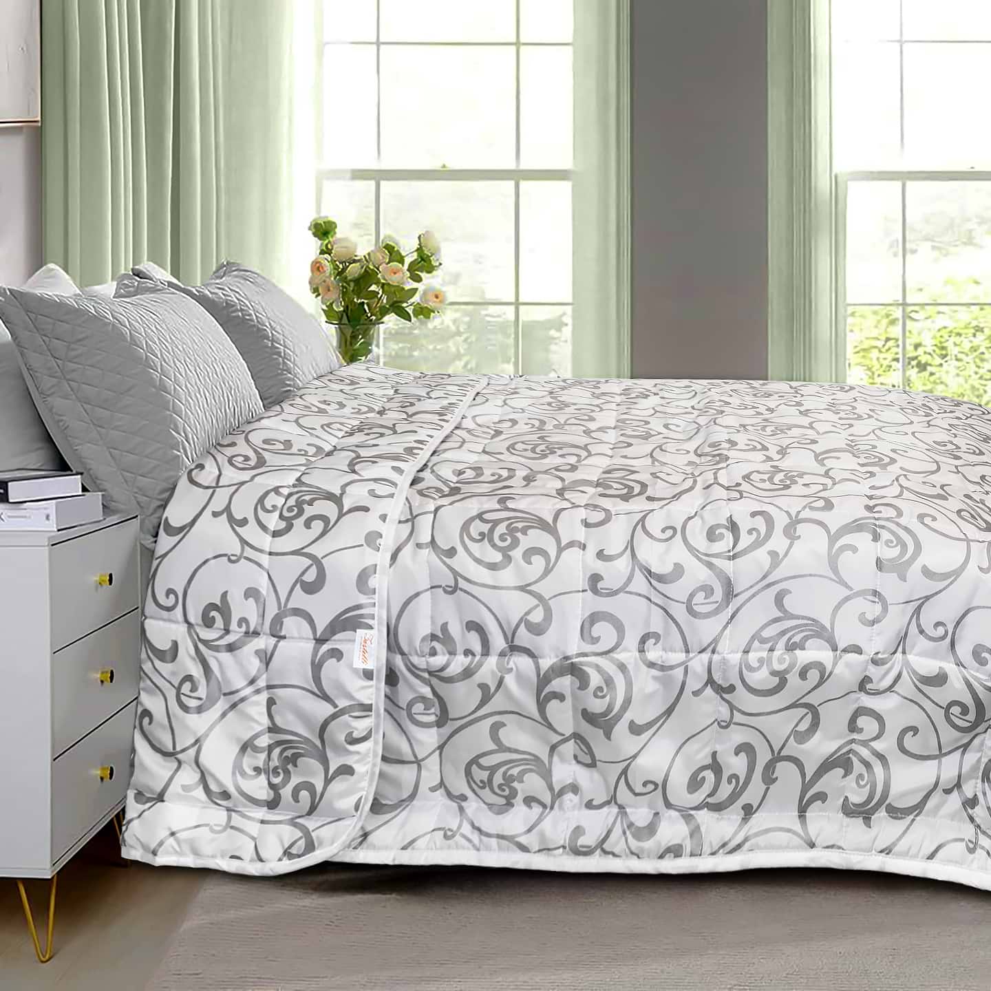 Ковдра демісезонна двоспальна євро Zastelli 200х220 см холлофайбер А111 Вензеля (20281)