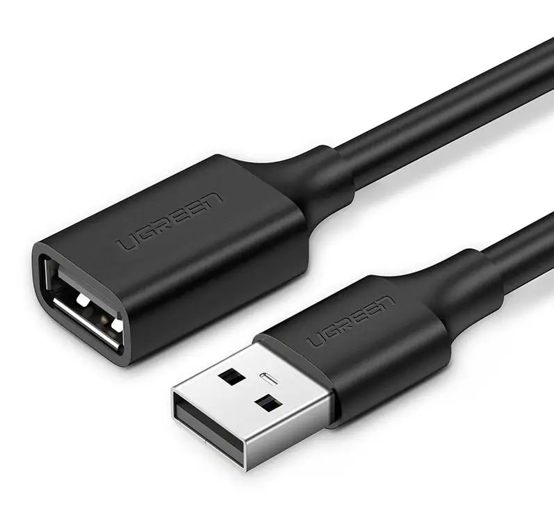 Кабель USB type A - USB type A UGREEN US103 USB 2.0 Male to Female Extension Cable 0.5m Black (10313)