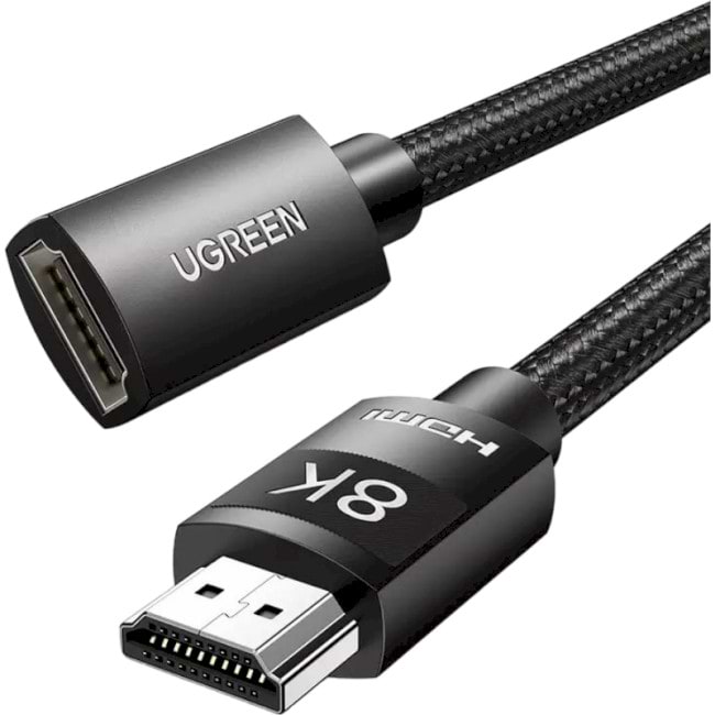 Кабель HDMI UGREEN HD151 8K Male to Female Extension Cable 0.5m Black (40400) - Фото 1