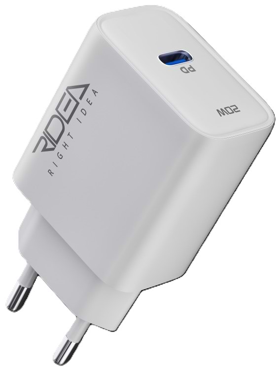 Фото - Мережевий зарядний пристрій Ridea Rapid Pro 1USB-C QC/PD 20W White (RW-20120)