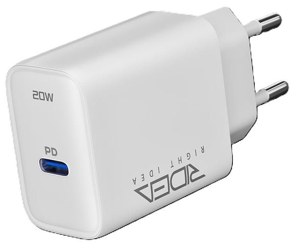 Фото - Мережевий зарядний пристрій Ridea Rapid Pro 1USB-C QC/PD 20W White (RW-20120)