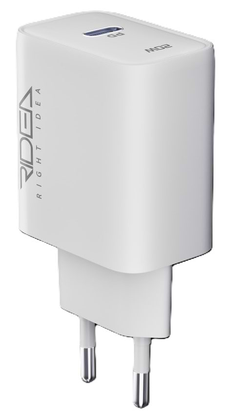 Фото - Мережевий зарядний пристрій Ridea Rapid Pro 1USB-C QC/PD 20W White (RW-20120)