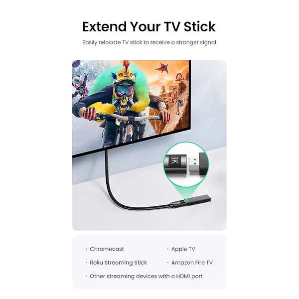 Фото - Кабель HDMI UGREEN HD151 8K Male to Female Extension Cable 0.5m Black (40400)