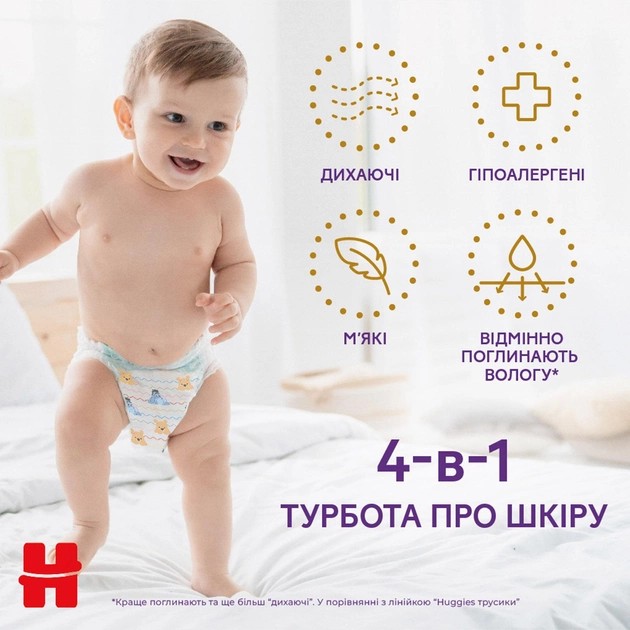 Фото - Одноразові підгузки-трусики Huggies Extra Care Pозмір 4 (9-14 кг), 80 шт. (5029053582405)