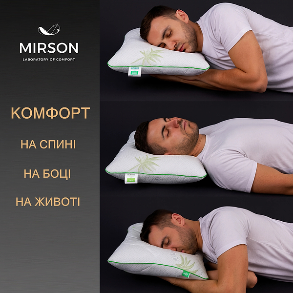 Фото - Подушка ортопедическая MirSon №4058 Green Nature Alberto Men 59х43х12 см (2200006422686)
