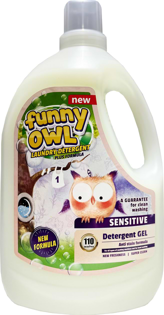 Гель для стирки Funny Owl для детской одежды Sensitive 3,3 л (5903855500952) - Фото 1