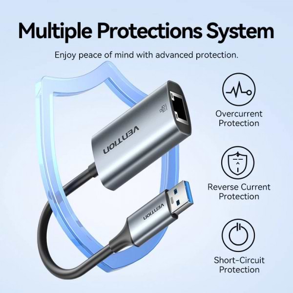 Фото - Переходник Vention USB Type-C/USB-A --> Ethernet RJ45 (CFQHB)