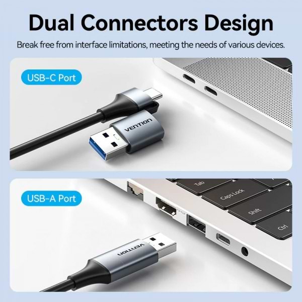 Фото - Переходник Vention USB Type-C/USB-A --> Ethernet RJ45 (CFQHB)