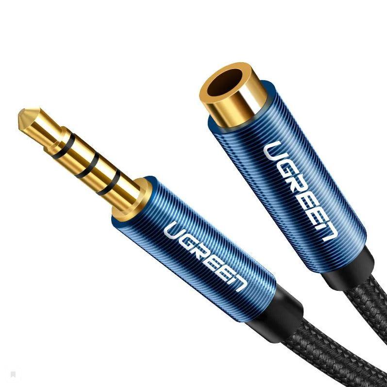 Кабель 3.5 мм -3.5 мм UGREEN AV118 3.5 mm Male to 3.5 mm Female 1.5 m Black (40674) - Фото 1