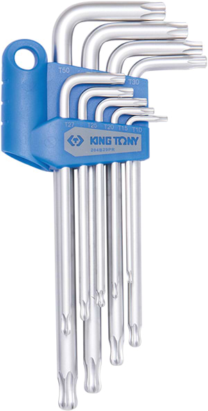 Набір гайкових ключів KING TONY Т10-Т50 9 шт. (204B29PR)