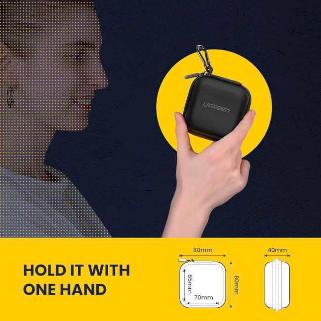 Фото - Чохол для навушників UGREEN LP128 Earphone Carrying Case Black (40816)