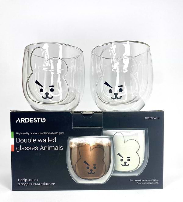 Фото - Набор стаканов с двойными стенками Ardesto Animals 300 мл 2 шт. (AR2630ARB)