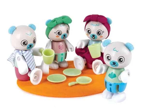 Ігровий набір для малюка Hape Сім'я білих ведмедиків (E3529)
