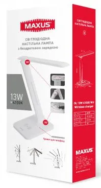 Фото - Настільна лампа Maxus DL 13W 4100K WH Wireless charger (1-MDL-13W-WHQi)