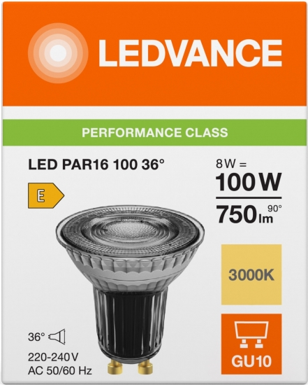 Фото - Лампочка світлодіодна Ledvance GU10 8W 3000K 750Лм MR16 (4099854234941)