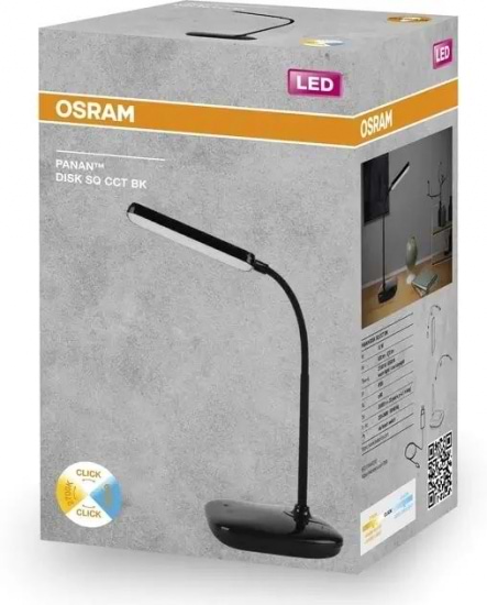 Фото - Настольная лампа Ledvance Panan DISK SQ 12W 3000К 4000К 6500К с димером Black (4099854363665)