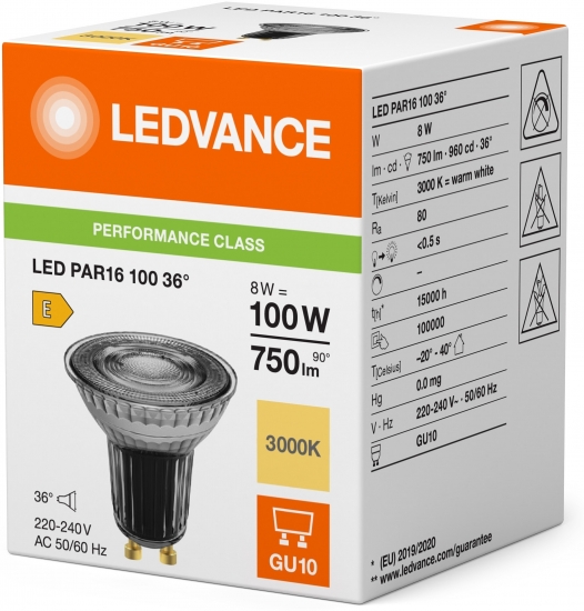 Фото - Лампочка світлодіодна Ledvance GU10 8W 3000K 750Лм MR16 (4099854234941)