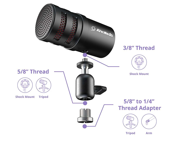 Фото - Мікрофон до комп'ютера Avermedia AM310G2 Versati Go (40AAAM310AWL)