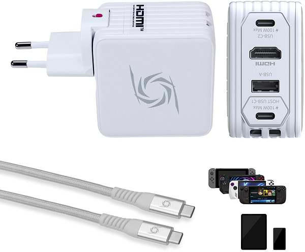 Фото - Сетевое зарядное устройство Avermedia GC313 CORE GO 100Вт 2хUSB-С, 1хUSB-A, 1xHDMI White (40AAGC313AWP)