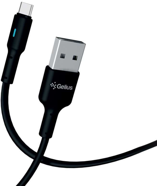 Кабель синхронізації даних Gelius Lumin Lamp GP-UC100C USB-A to Type-C 2m 30W Black (100087)
