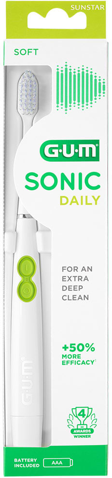Фото - Зубна щітка електрична GUM Sonic Daily, біла