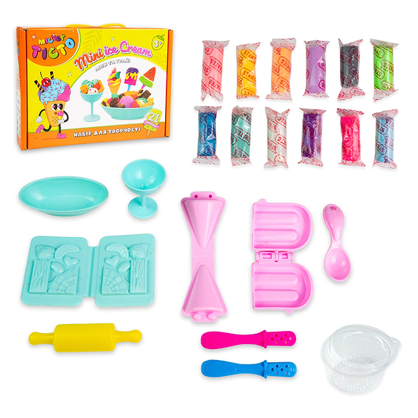 Фото - Ліплення з тіста Strateg Містер тісто Mini Cream українською мовою (41010)