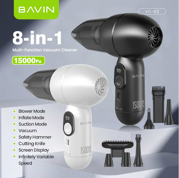 Фото - Автомобільний пилосос Bavin VC-02 15000Pa 2000mAh Black (Z-VC02 BK)