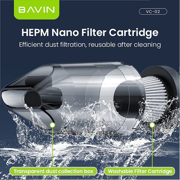 Фото - Автомобільний пилосос Bavin VC-02 15000Pa 2000mAh Black (Z-VC02 BK)