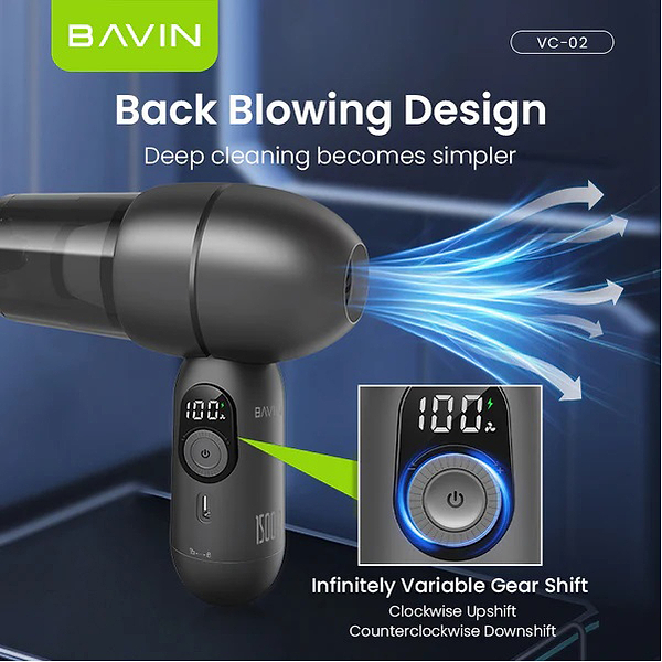 Фото - Автомобільний пилосос Bavin VC-02 15000Pa 2000mAh Black (Z-VC02 BK)