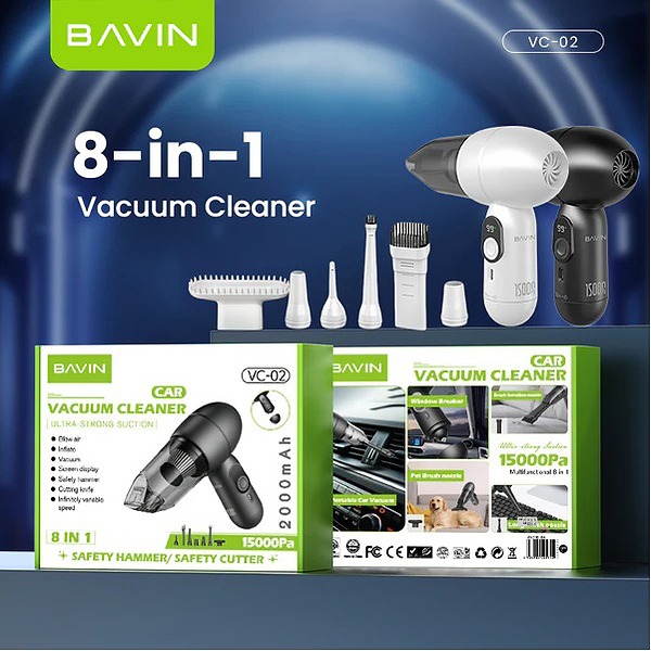 Фото - Автомобільний пилосос Bavin VC-02 15000Pa 2000mAh Black (Z-VC02 BK)