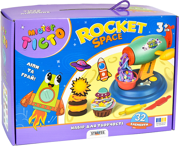 Фото - Ліплення з тіста Strateg Містер тісто Rocket Space українською мовою (41029)
