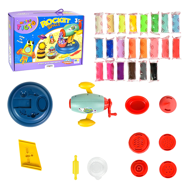 Фото - Ліплення з тіста Strateg Містер тісто Rocket Space українською мовою (41029)