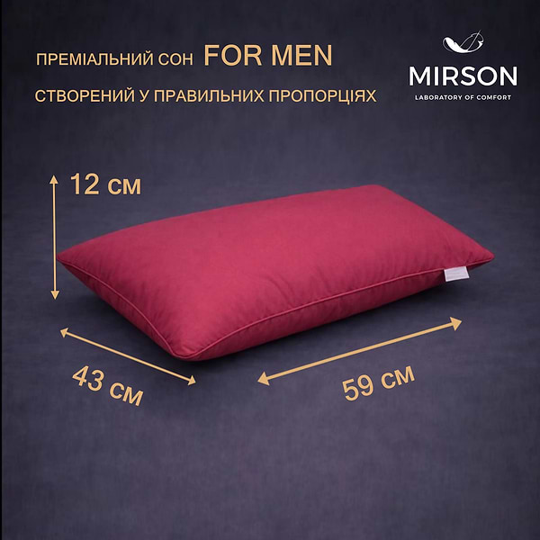 Фото - Подушка ортопедическая MirSon №4103 Delicate satin 0847 Tomato MEN (2200006423171)