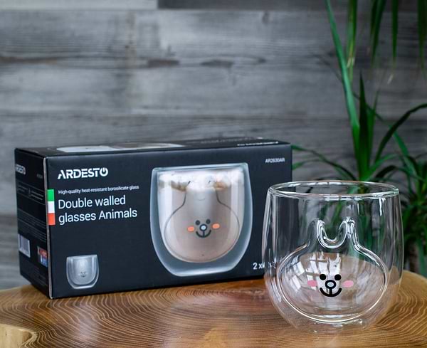 Фото - Набір склянок з подвійними стінками Ardesto Animals 300 мл 2 шт. (AR2630AR)