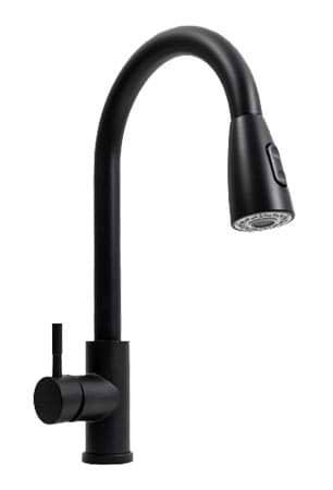 Смеситель кухонный Platinum F001B черный (с выдвижным изливом)