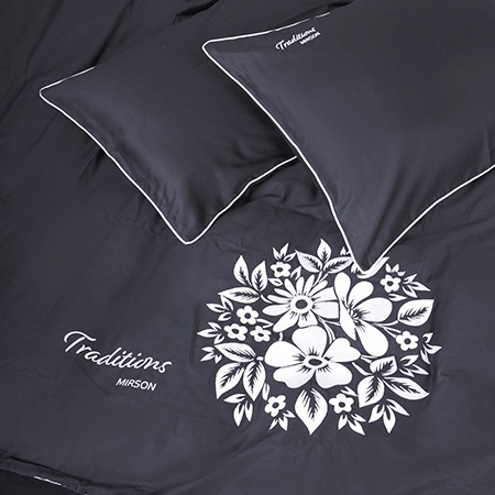 Комплект постельного белья MirSon Сатин ELIT 0240 Iron grey "Traditions" 175х210 (2200010537772)