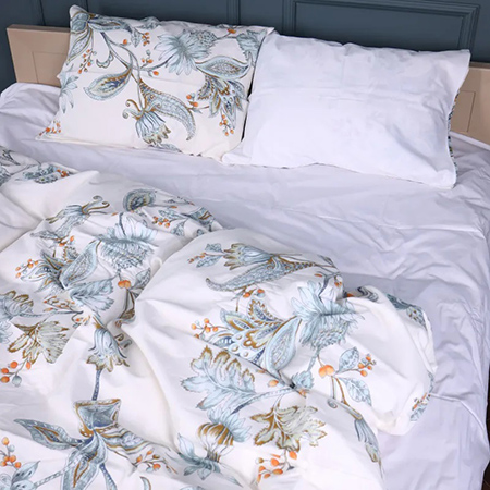 Комплект постільної білизни MirSon Сатин 22-1414 Flower Sketch 175х210 (2200011123479)