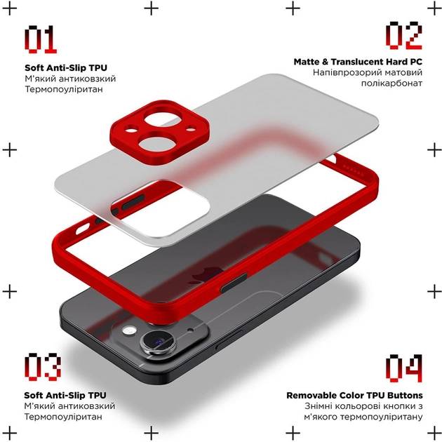 Фото - Чохол для смартфону Armorstandart Frosted Matte for Samsung A15 4G (A155) / A15 5G Red (ARM72517)