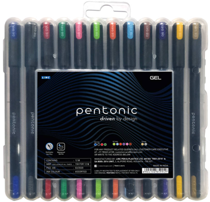 Набір ручок Linc Pentonic 12 шт. PVC бокс 0,6 мм (8904106859949)