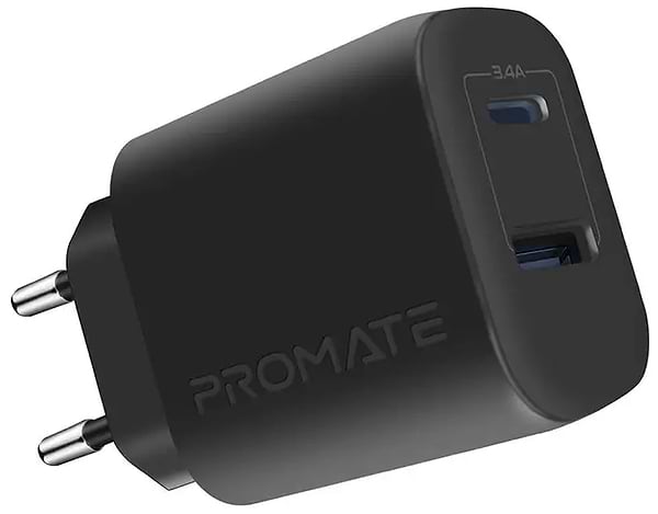 Фото - Мережевий зарядний пристрій Promate Biplug-2.Black