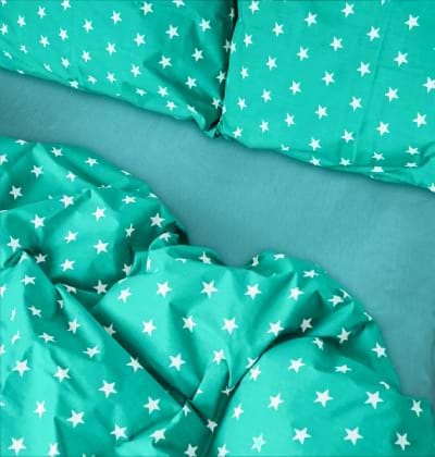 Фото - Комплект постільної білизни Zastelli 58 Білі зірки бязь 200х220 (21394)