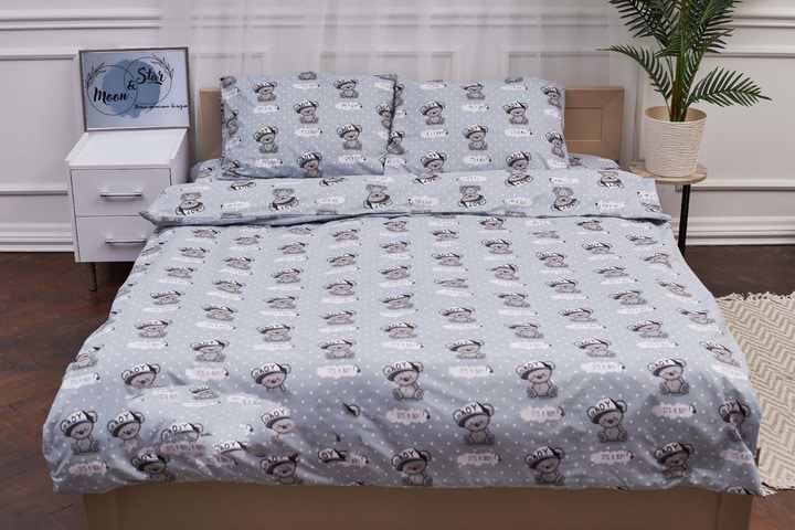 Комплект постельного белья Moon&Star 175х210 Teddy Boy Бязь Gold Люкс (MS-820001360)