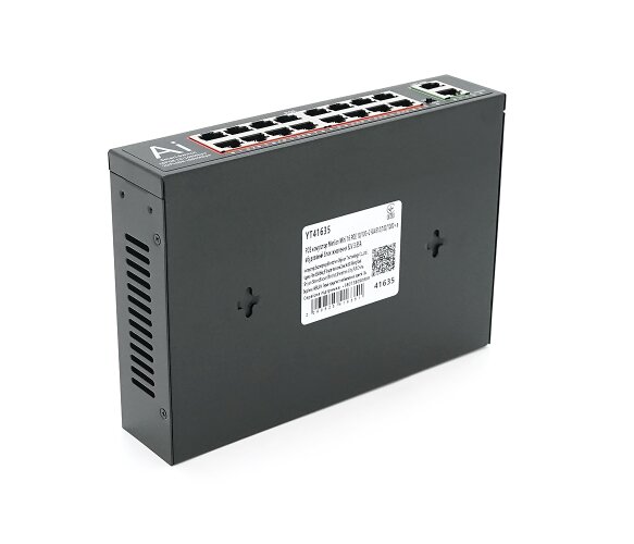 Фото - Коммутатор локальной сети (Switch) Merlion Mini 16 +2 RJ45 10/100/1000 встроенный блок питания 52V (YT41635)