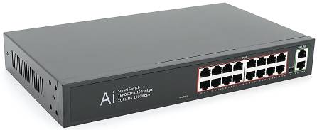 Фото - Коммутатор локальної мережі (Switch) Merlion 4 POE 10/100 +2 RJ45 10/100 вбудований блок живлення 52V (YT41641)