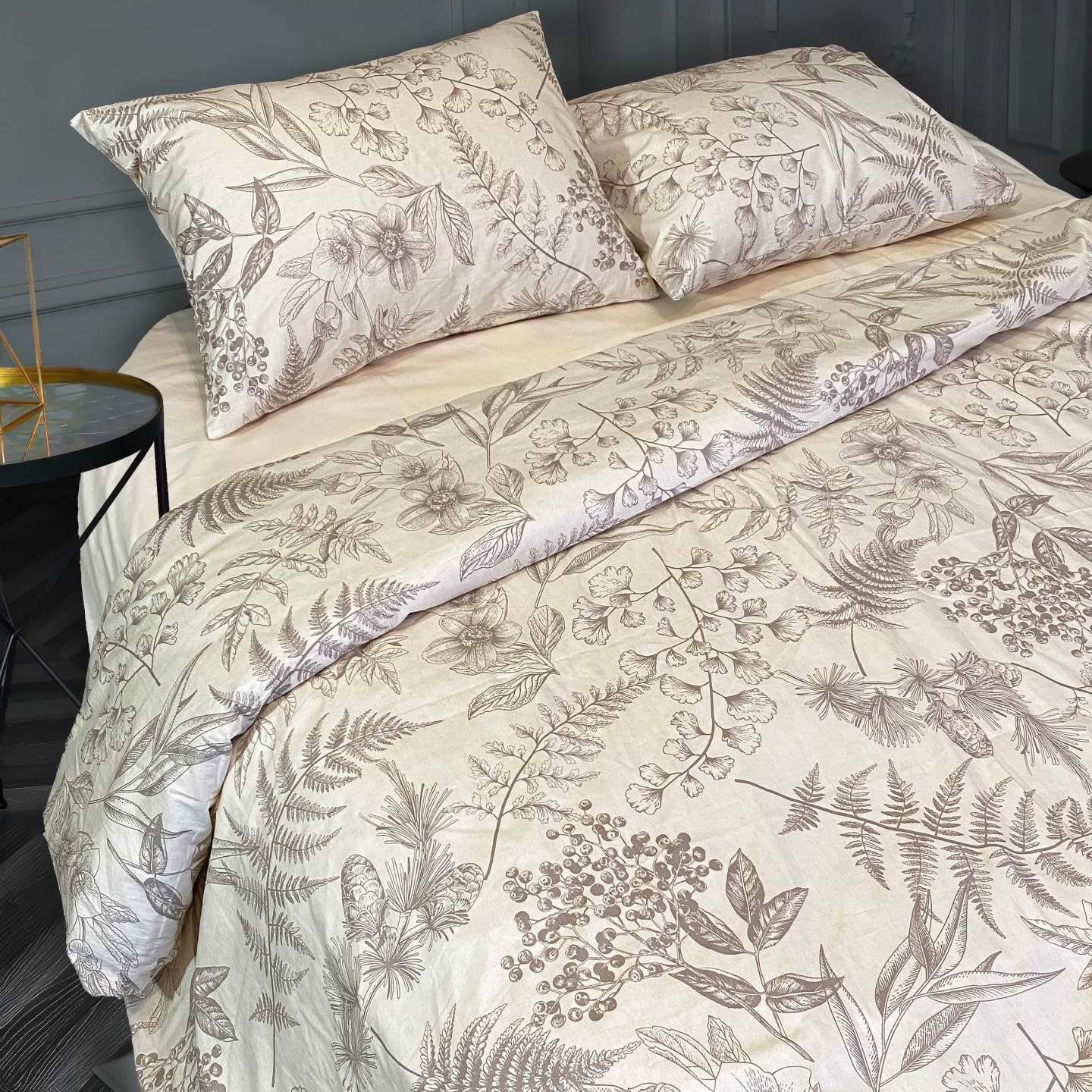 Комплект постільної білизни Zastelli Лісова симфонія IVORY 2007/11-0907 Pearled Ivory 145х210 Бежевий (21866)