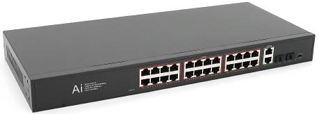 Фото - Коммутатор локальної мережі (Switch) Merlion 4 POE 10/100 +2 RJ45 10/100 вбудований блок живлення 52V (YT41700)