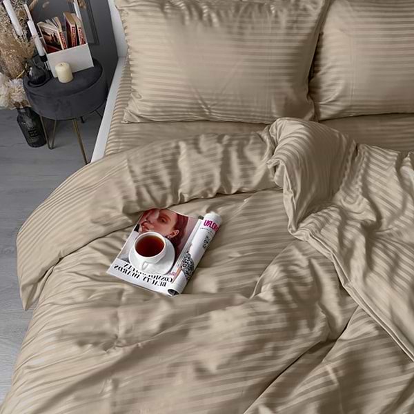 Фото - Комплект постільної білизни Zastelli 15-1214 Beige Stripes 145х210 Бежевий (21865)