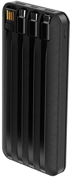 Фото - Батарея мобільна Forever TB-411 ALLin1 10000 mAh with cables USB-C + Lightning + microUSB Black (GSM103789)