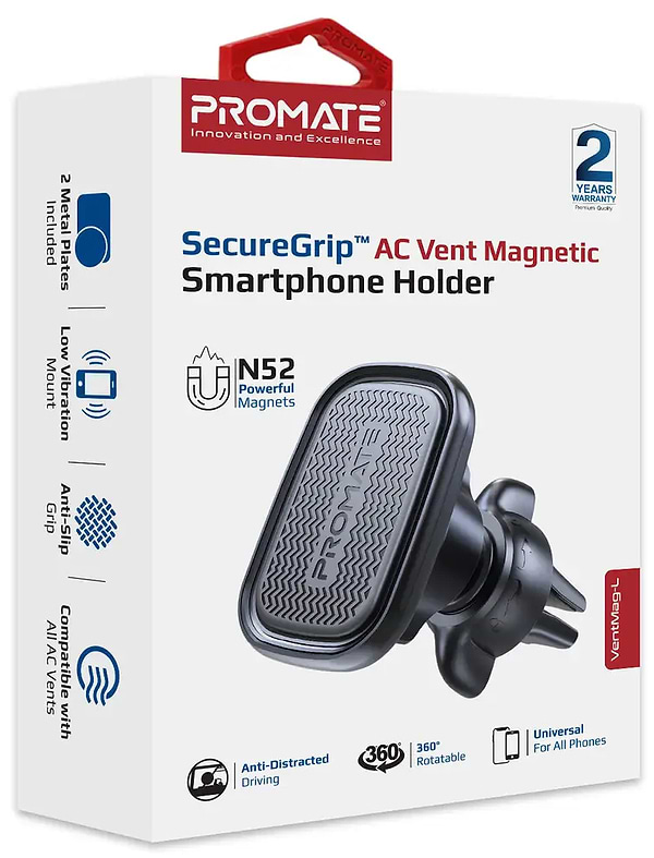 Фото - Автотримач Promate Ventmag-l Black