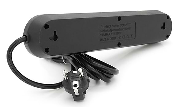 Фото - Сетевой фильтр Voltronic F01U 2 розетки EU + 2 розетки Universal + 3 USB 1.5 м Black